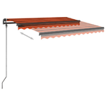 Tenda da Sole Retrattile Automatica 3x2,5cm Arancio Marrone