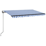 Tenda Automatica con Sensore Vento e LED 450x350 cm Blu Bianca