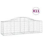 vidaXL Cesti Gabbioni ad Arco 11 pz 200x50x60/80 cm Ferro Zincato