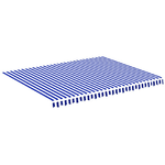 Tessuto di Ricambio per Tenda da Sole Blu e Bianco 4,5x3,5 m