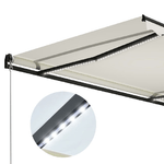 Tenda da Sole Retrattile Manuale con LED 400x300 cm Crema