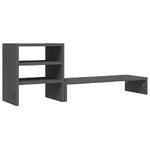 vidaXL Supporto per Monitor Grigio 81x20x30 cm Legno Massello di Pino