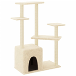 vidaXL Albero per Gatti con Tiragraffi in Sisal Crema 107,5 cm