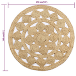 Tappeto Lavorato a Mano in Juta Intrecciata 150 cm