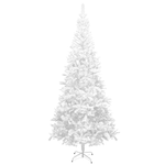 vidaXL Albero Natale Artificiale LED e Palline Verde L 240 cm Bianco