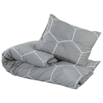 vidaXL Set Copripiumino Grigio 225x220 cm in Cotone