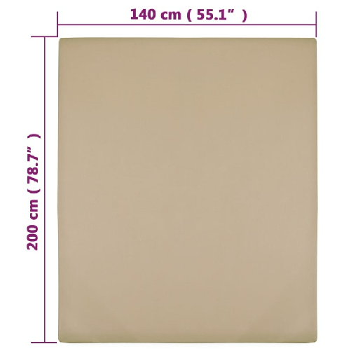 vidaXL Lenzuolo con Angoli Jersey Tortora 140x200 cm Cotone