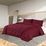 Set Copripiumino Bordeaux 200x220 cm in Microfibra Leggera