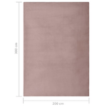 vidaXL Tappeto in Pelliccia di Coniglio Finto 200x300 cm Rosa Anticato