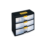 Terry Store-Age 42002 organizzatore per cassetto di scrivania Plastica Nero, Translucent, Giallo