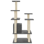 vidaXL Albero per Gatti con Tiragraffi in Sisal Grigio Scuro 110 cm