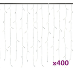 vidaXL Luci a Ghiaccioli a LED 10 m 400 LED Bianco Caldo 8 Funzioni