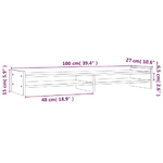 vidaXL Supporto per Monitor Miele 100x27x15 cm Legno Massello di Pino