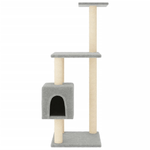 vidaXL Albero per Gatti con Tiragraffi in Sisal Grigio Chiaro 104 cm