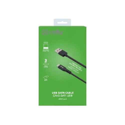 Celly-USB-C3MBK-cavo-USB-3-m-USB-A-USB-C-Nero