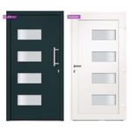 vidaXL Porta d'Ingresso in Alluminio e PVC Antracite 100x210 cm