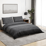 vidaXL Set Copripiumino Grigio Scuro 155x220 cm in Cotone