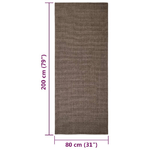 Tappeto in Sisal Naturale 80x200 cm Marrone