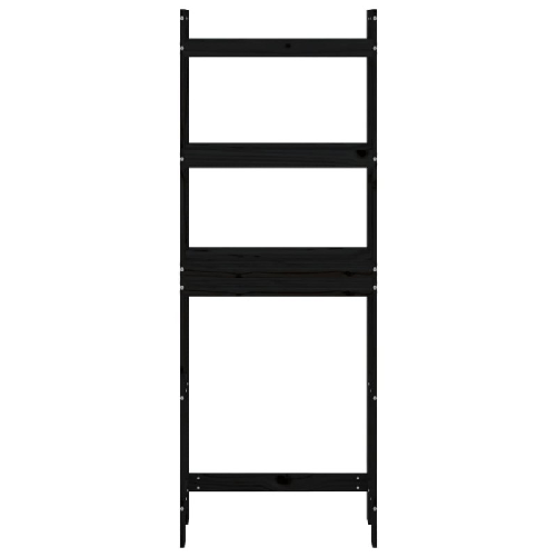 vidaXL Rastrelliera da Bagno Nera 63x26x171 cm Legno Massello Pino