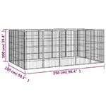 Box Cani 16 Pannelli Nero 50x100 cm Acciaio Verniciato Polvere