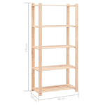 vidaXL Scaffali a 5 Livelli 2 pz 80x38x170 cm in Massello Pino 250 kg