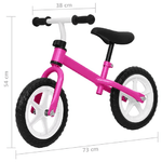 Bicicletta Senza Pedali con Ruote da 12 Pollici Rosa