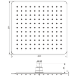 OGOMONDO Soffione doccia quadrato acciaio inox 2 mm spessore effetto pioggia varie misure bagno