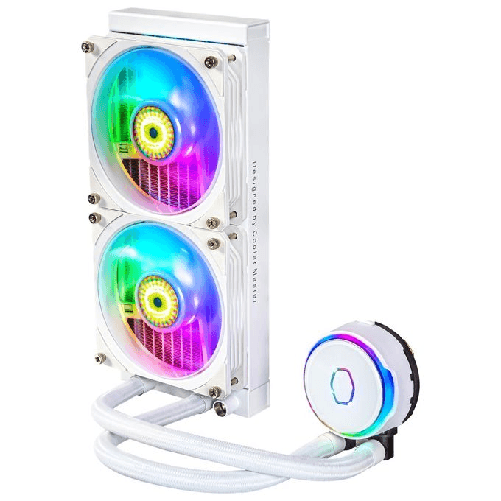 Cooler-Master-MasterLiquid-PL240-Flux-White-Edition-Case-per-computer-Liquid-cooling-kit-12-cm-Bianco