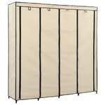 Guardaroba con 4 Scomparti Crema 175x45x170 cm