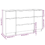 Set di Credenze 3 pz Grigio Cemento in Legno ingegnerizzato