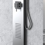 Colonna doccia 002 4 funzioni acciaio inox getto a cascata 2 bocchette idro lombari l20xp44xh170 *** finitura- spazzo...