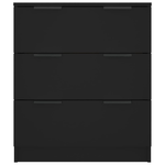 Credenza Nera 60x30x70 cm in Legno Multistrato