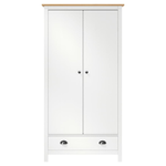 vidaXL Armadio a 2 Ante Hill Bianco 89x50x170cm in Legno di Pino