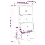 vidaXL Cassettiera 40x30x100 cm in Legno Massello di Teak