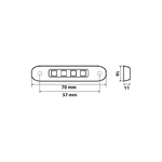 Lampa Luce ingombro a 4 Led, 12-24V - Rosso