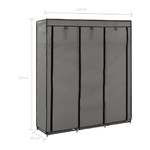 vidaXL Armadio con Scomparti e Aste Grigio 150x45x175 cm in Tessuto