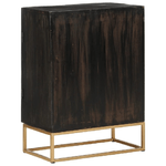 vidaXL Credenza Nera 55x34x75 cm in Legno Massello di Mango e Ferro