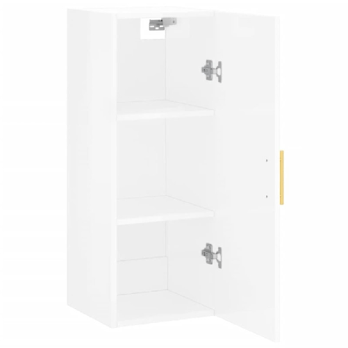 vidaXL Mobile a Parete Bianco Lucido 34,5x34x90 cm