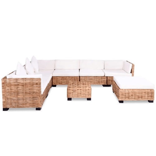 vidaXL Set Divano 27 pz in Rattan Naturale
