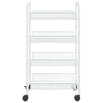 vidaXL Carrello da Cucina con 4 Ripiani Bianco 46x26x64 cm in Ferro