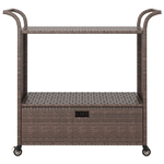 vidaXL Carrello da Bar con Cassetto Marrone 100x45x97 cm in Polyrattan