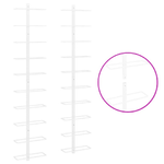 Portavini da Parete per 10 Bottiglie 2 pz Bianco in Metallo