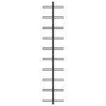 Portavini da Parete per 10 Bottiglie Nero in Metallo