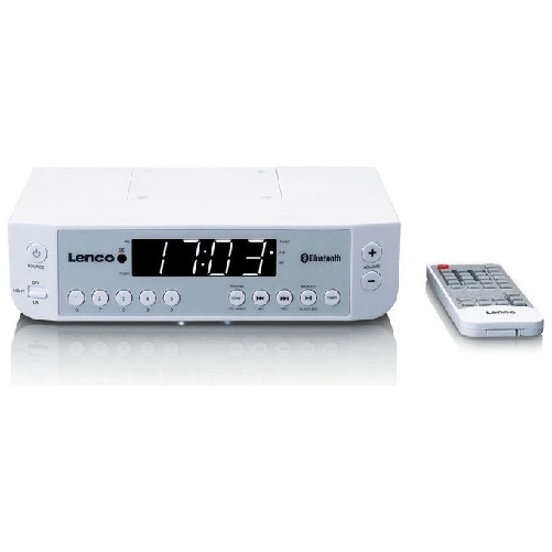 Lenco-KCR-100-Orologio-Digitale-Bianco