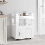 Carrello da Cucina bianco lucido 60x45x80 cm Legno ingegnerizzato