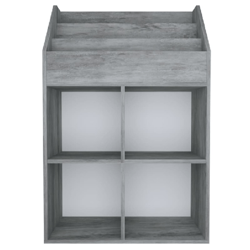Portariviste per Bambini Grigio Cemento 71x30x114 cm Truciolato
