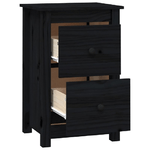 vidaXL Comodini 2 pz Nera 40x35x61,5 cm in Legno Massello di Pino