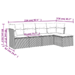 vidaXL Set Divano da Giardino 5 pz con Cuscini Beige in Polyrattan