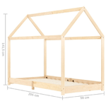 vidaXL Giroletto per Bambini in Legno Massello di Pino 90x200 cm