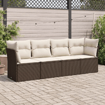 vidaXL Set Divano da Giardino 4 pz con Cuscini Marrone in Polyrattan